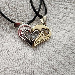 Two Piece "I Love You" Heart Necklace